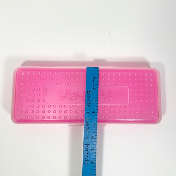 Spacemaker VTG Frosted Hot Pink Pencil Box 13x5 - Picture 6 of 8